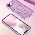 iPhone 16e Glitter Hybrid-deksel med kickstand - MagSafe-kompatibel - Lilla