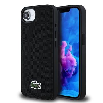iPhone 16e Lacoste Iconic Petit Pique Woven Logo-deksel - MagSafe-kompatibel - Svart