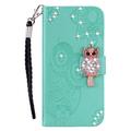 iPhone 16e Ugle Rhinestone Lommebok-deksel med rhinestone