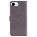 iPhone 16e Ugle Rhinestone Lommebok-deksel - grå