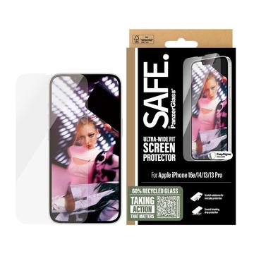 iPhone 16e/14/13/13 Pro PanzerGlass Safe Ultra-Wide Fit Beskyttelsesglass - 9H - Klar