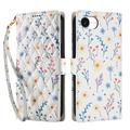 iPhone 16e Rombisk blomsterlommebok-etui - fargerike blomster