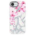 iPhone 16e Spring Galvanisert IMD Hybrid-deksel med kamerabeskyttelse - Rosa blomster