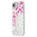 iPhone 16e Spring Galvanisert IMD Hybrid-deksel med kamerabeskyttelse - Rosa blomster