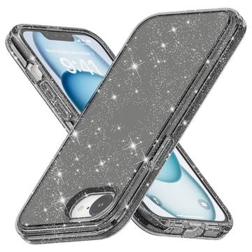 iPhone 16e Stylish Glitter Series Hybrid-deksel - Svart