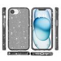 iPhone 16e Stylish Glitter Series Hybrid-deksel - Svart