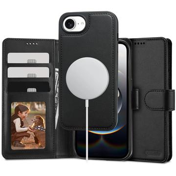 iPhone 16e Tech-Protect 2-i-1 lommeboketui - kompatibel med Magsafe - svart