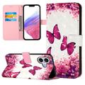 iPhone 17 Wonder Series Lommebok-deksel - Rosesommerfugler