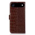 iPhone Air Crocodile Series Lommebok-deksel i Lær med RFID - Brun