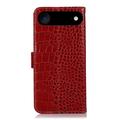 iPhone Air Crocodile Series Lommebok-deksel i Lær med RFID - Rød