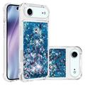 iPhone Air Glitter Quicksand TPU-deksel - Blå hjerter