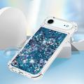 iPhone Air Glitter Quicksand TPU-deksel - Blå hjerter