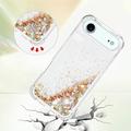 iPhone Air Glitter Quicksand TPU-deksel - Gullhjerter