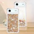 iPhone Air Glitter Quicksand TPU-deksel - Gullhjerter