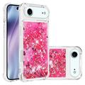 iPhone Air Glitter Quicksand TPU-deksel - Rosa hjerter