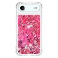 iPhone Air Glitter Quicksand TPU-deksel - Rosa hjerter