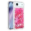 iPhone Air Glitter Quicksand TPU-deksel - Rosa hjerter
