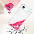 iPhone Air Glitter Quicksand TPU-deksel - Rosa hjerter