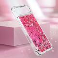 iPhone Air Glitter Quicksand TPU-deksel - Rosa hjerter