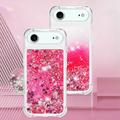 iPhone Air Glitter Quicksand TPU-deksel - Rosa hjerter