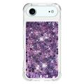 iPhone Air Glitter Quicksand TPU-deksel - Lilla hjerter