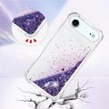 iPhone Air Glitter Quicksand TPU-deksel - Lilla hjerter