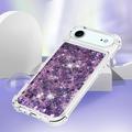 iPhone Air Glitter Quicksand TPU-deksel - Lilla hjerter