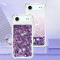 iPhone Air Glitter Quicksand TPU-deksel - Lilla hjerter