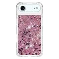 iPhone Air Glitter Quicksand TPU-deksel - rosagullhjerter