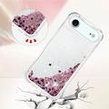 iPhone Air Glitter Quicksand TPU-deksel - rosagullhjerter