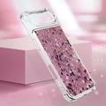 iPhone Air Glitter Quicksand TPU-deksel - rosagullhjerter