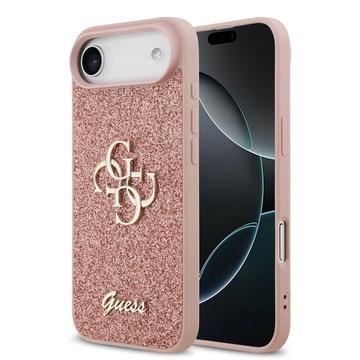 iPhone Air Guess Fixed Glitter 4G Metal Logo Deksel - Rosa