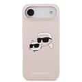 iPhone Air Karl Lagerfeld Double Heads MagSafe-deksel i flytende silikon - Rosa