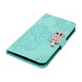 iPhone Air Ugle Rhinestone Lommebok-deksel med rhinestone - Cyan