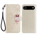 iPhone Air Ugle Rhinestone Lommebok-deksel