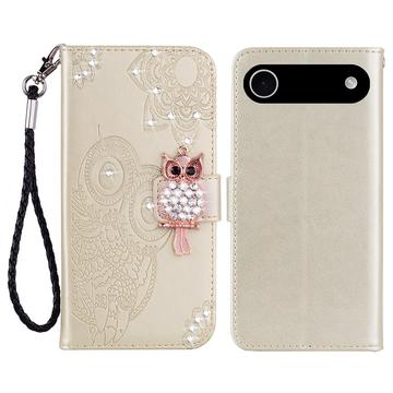 iPhone Air Ugle Rhinestone Lommebok-deksel