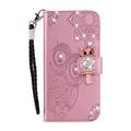 iPhone Air Ugle Rhinestone Lommebok-deksel - Roségull