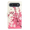 iPhone Air Style Series Lommebok-deksel - Rosa Blomster