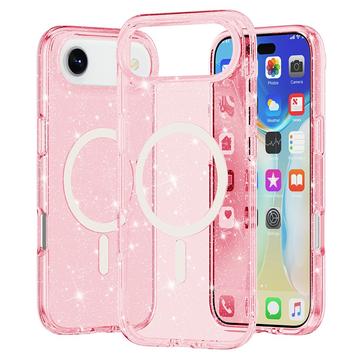 iPhone Air Stylish Glitter Series Hybrid-deksel - MagSafe-kompatibel - Rosa