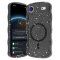 iPhone Air Wave-Edge Laser Glitter MagSafe-deksel - gjennomsiktig svart