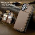 iPhone 17 Caseme C22-etui RFID-kortlommebok - brun