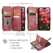 iPhone 17 Caseme C30 Multifunksjonell Lommebok-deksel (Åpen Emballasje - Bulk Tilfredsstillende) - Rød