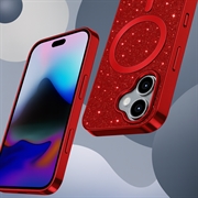 iPhone 17 Galvanisert glitter-deksel - MagSafe-kompatibel - rød