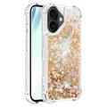 iPhone 17 Glitter Quicksand TPU-deksel - Gullhjerter