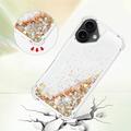 iPhone 17 Glitter Quicksand TPU-deksel - Gullhjerter
