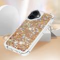 iPhone 17 Glitter Quicksand TPU-deksel - Gullhjerter