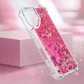 iPhone 17 Glitter Quicksand TPU-deksel - Rosa hjerter