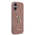 iPhone 17 Guess Fixed Glitter 4G Metal Logo Deksel - Rosa