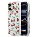 iPhone 17 Guess IML Glitter Cherry Hybrid-deksel - MagSafe-kompatibelt - gjennomsiktig