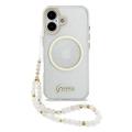 iPhone 17 Guess IML Glitter Script Rem-deksel - MagSafe-kompatibel - Gjennomsiktig